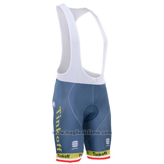 2016 Abbigliamento Ciclismo Tinkoff Rosso e Lider Bianco Manica Corta e Salopette